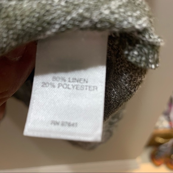 J. Jill Pure Jill Green/Gray 100% Linen Lagenlook Plaid Top 3/4 Sleeves Sz XS - Picture 7 of 7